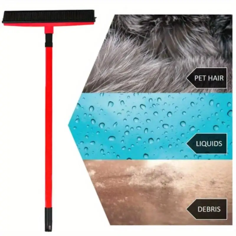 1Pc Pet Carpet Dehairing Sweeper Scraping Dust Hand Free Mop Rubber Floor Brush Cleaning Dog Hair Wiping Window Goodies