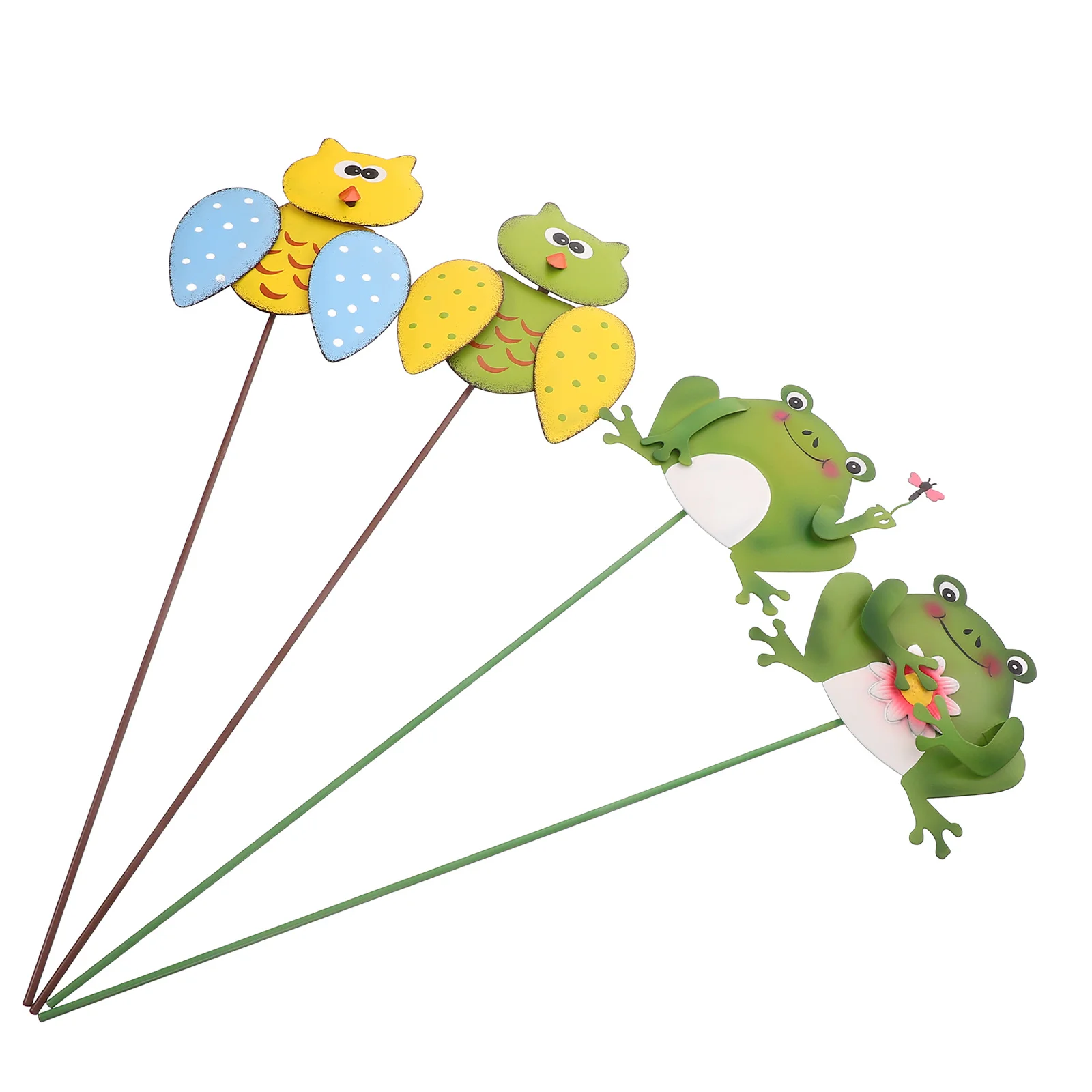 

4Pcs Garden Decoration Frogs Metal Animal Stake Decor for Lawn Yard Backyard Outdoor Garden Stake Display Lawn Ornament