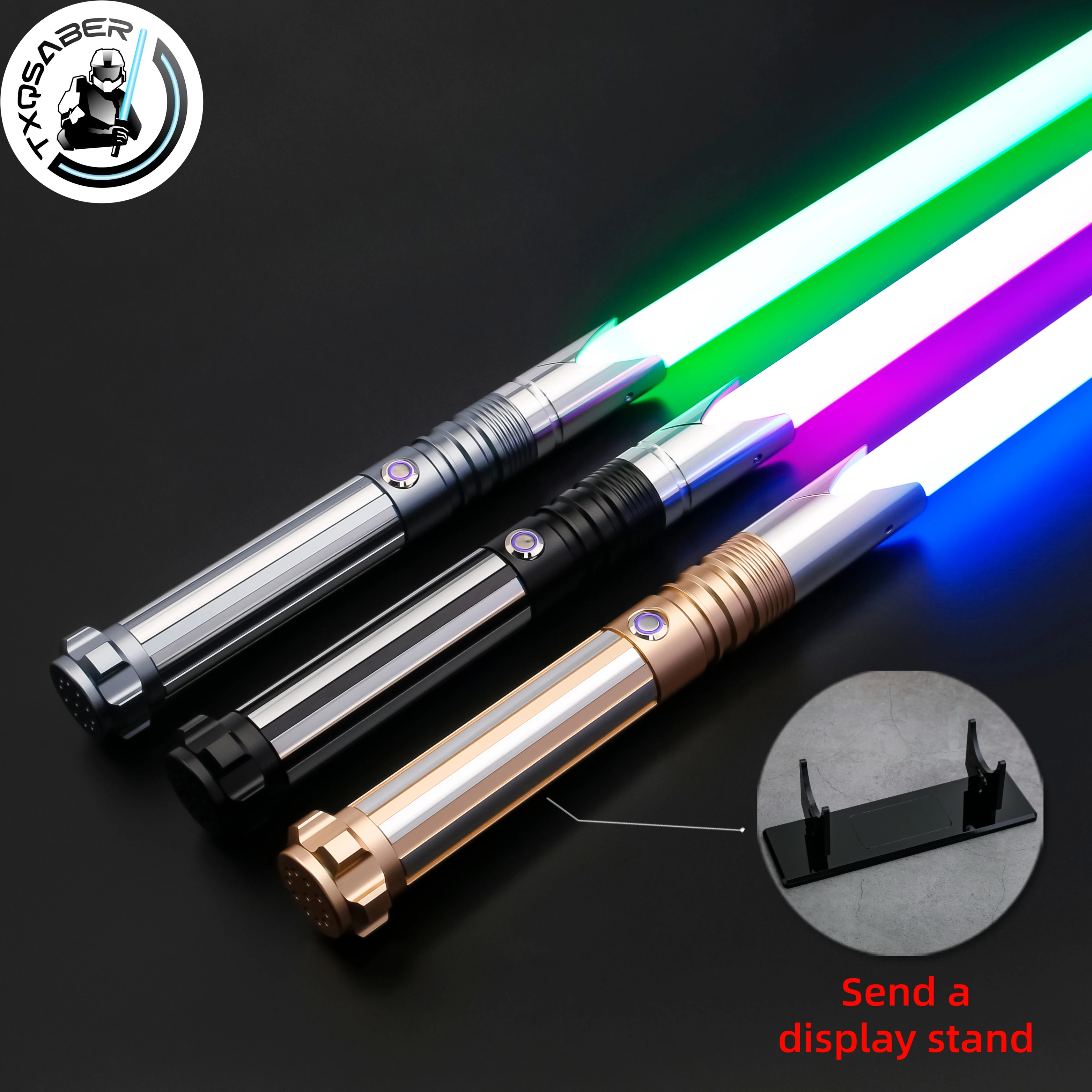 

TXQSABER Lightsaber E02 Heavy Dueling SDRGB Pxiel Light Saber Blaster FOC Smooth Swing Metal Hilt Jedi Lasersword Adult Toys