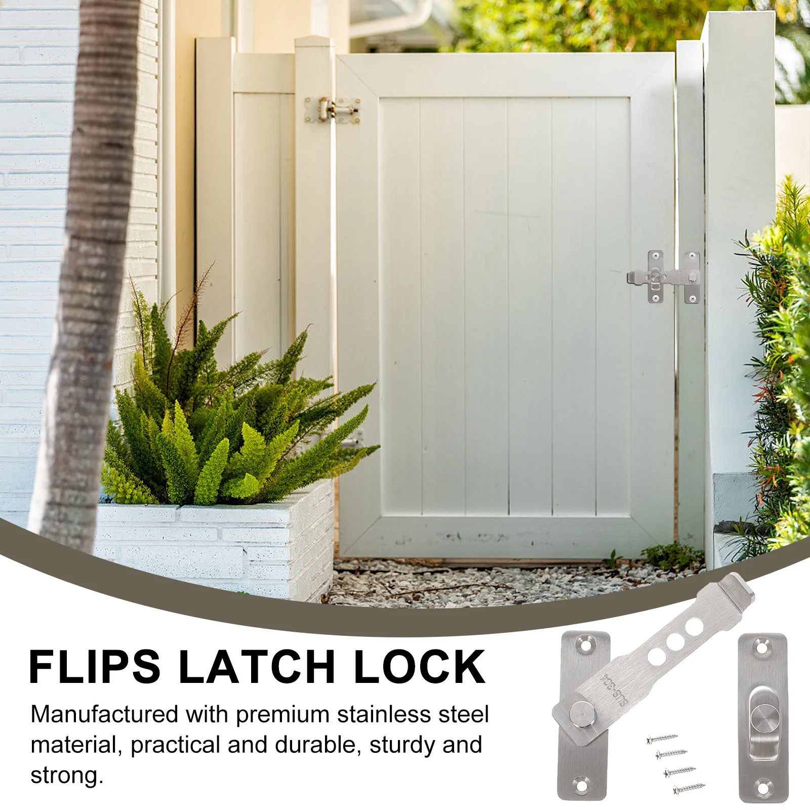 

Door Lock Latch Hook 180 Degree Latches Locks for inside Screen and Bathroom Barn