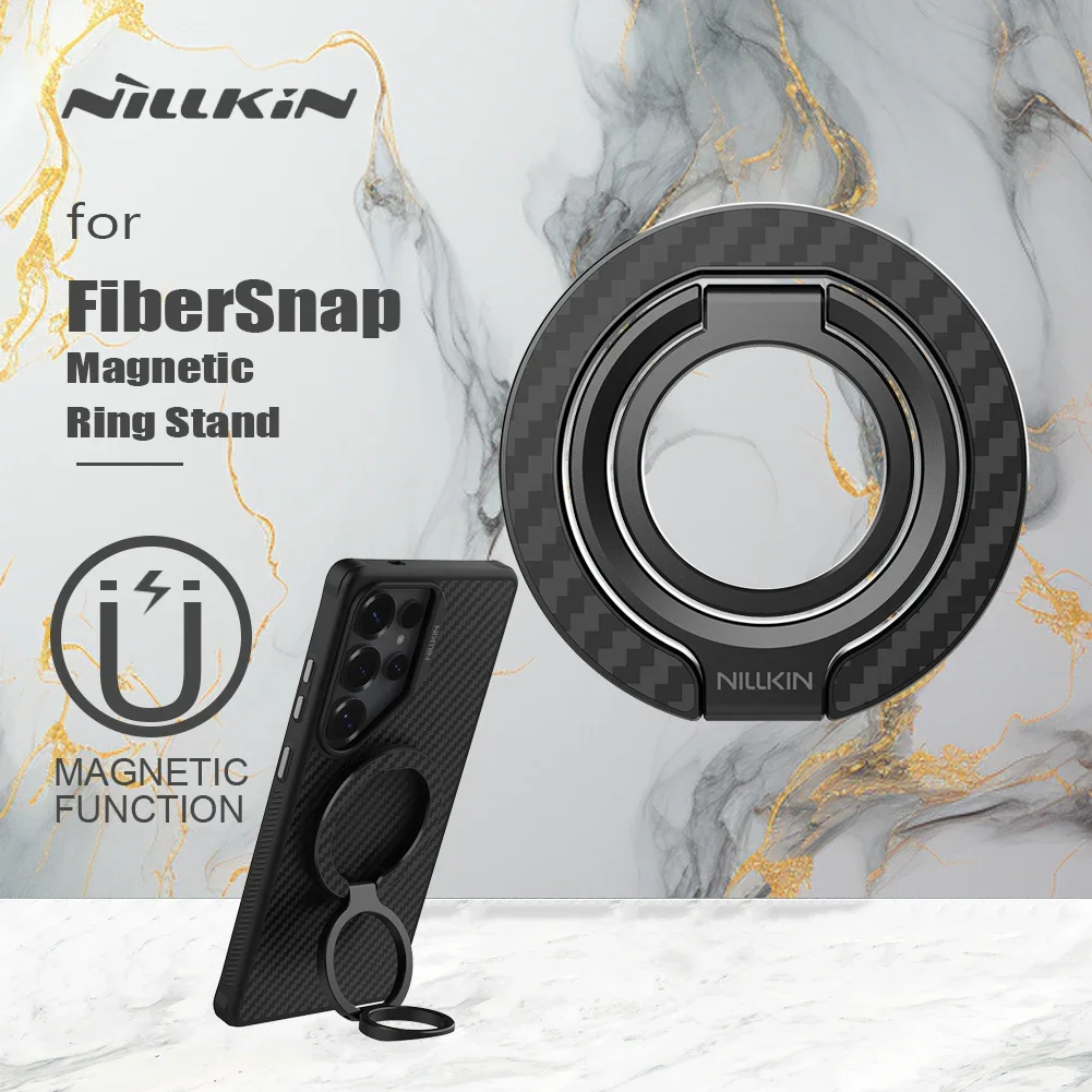 

NILLKIN FiberSnap Magnetic Ring Stand for iPhone 16 15 14 13 12 Pro Max Strong Magnet Holder for SamsungS25 S24 S23 S22 S21Ultra