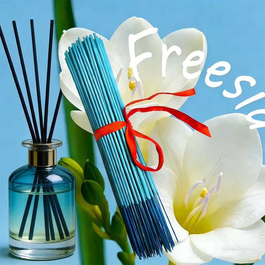 Extended-Length Freesia Aroma Sticks, Emitting the Unique Fragrance of Freesia, Suitable for Home Air Freshening, Hotels, Yoga, and Other Settings, Approximately 10inch Sticks, with Long-Lasting Fragrance