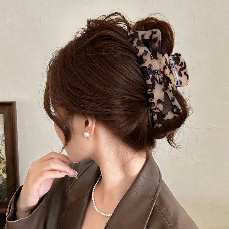Neue Retro Korea Acetat-Haarspange Große Krabben-Haarklammern Haifischklammer Schleifen-Haarspange Modische Haaraccessoires für Frauen und Mädchen – Detail 12