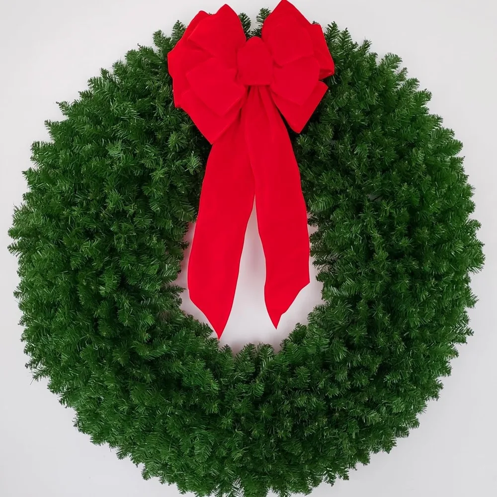 

5 Foot Christmas Wreath with Large Red Bow - 60 inch