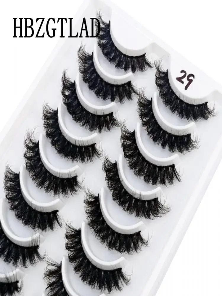 HBZGTLAD cils de bande russe 10 paires de cils de vison 3D cils naturels faux cils dramatiques Extension de cils en gros