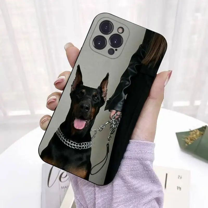 Animale Bassotto Doberman cane Cassa Del Telefono Del Silicone Morbido Per iphone 14 13 12 11 Pro Mini XS MAX 8 7 6 Plus X 2020 XR Shell