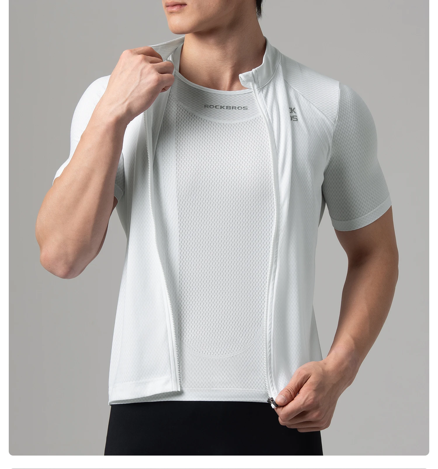 ROCKBROS Radtrikot Herren Sommer Atmungsaktiv Schnelltrocknend Fahrradshirt Leichtes Feuchtigkeitsableitendes MTB Rennrad T-Shirt – Detail 18