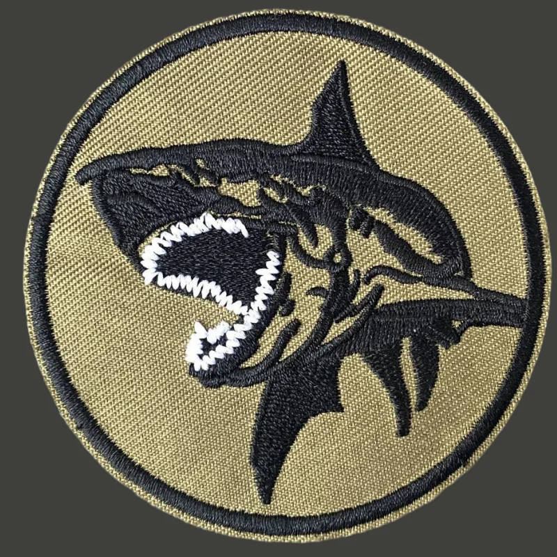 

"Shark" Patch Military Tactical Morale Badge Embroidery Hook and Loop Backpack Clothing Decoration Accessory Stickers Armbands