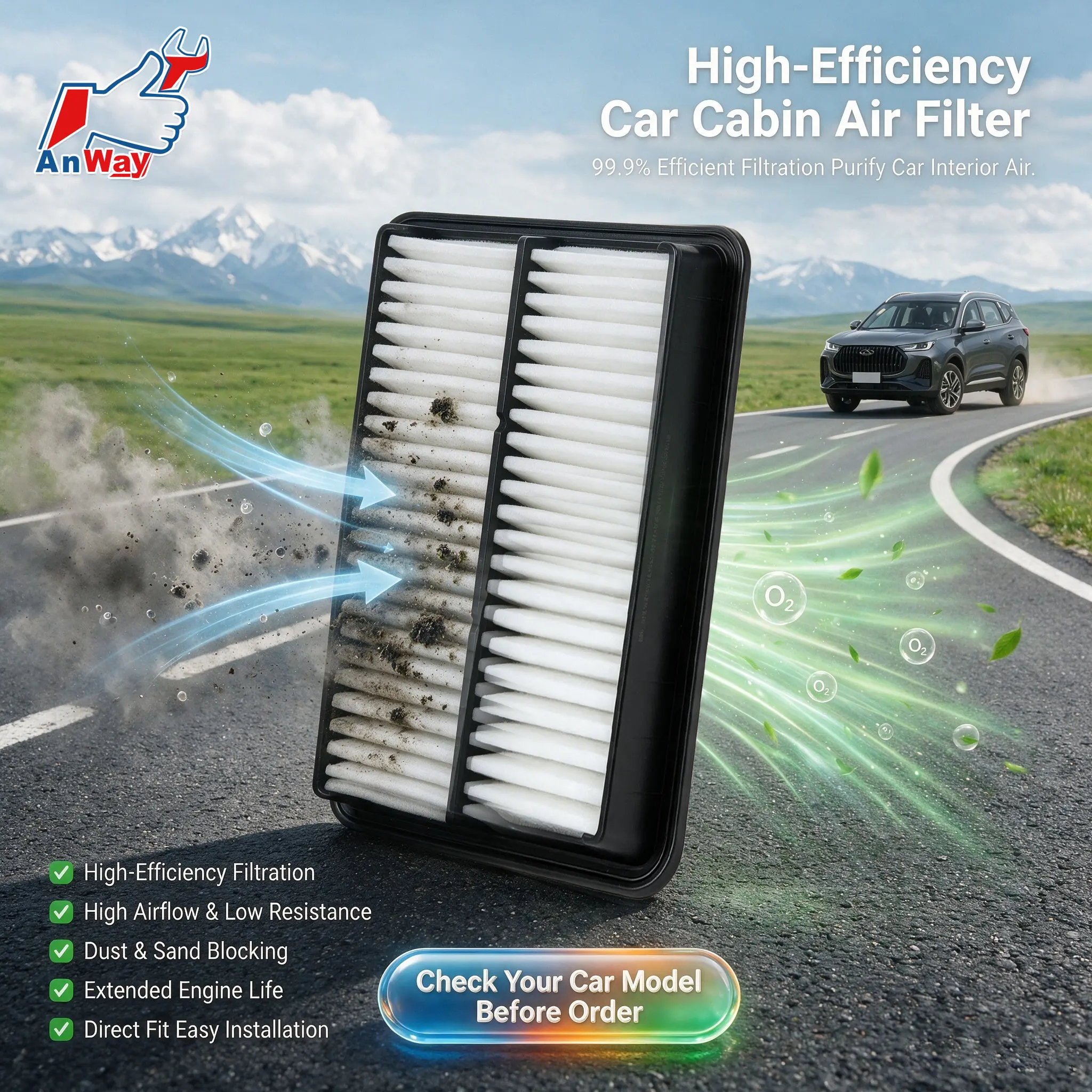 Custom Fit Car Engine Air Filter For Chery Tiggo 5x 1.5T 2017‑2025 Auto Air Intake Filter High Performance Air Filter