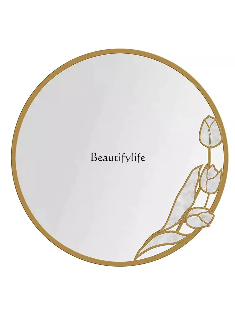 

LD33European Entry Lux Bathroom Mirror round Fritillary Orchid Wall Hanging Mirror