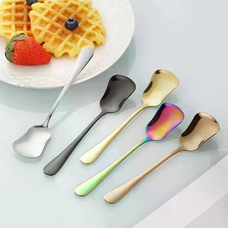 Dessert Spoon Stainless Steel Stirring Spoons Gourd Spoon Cake Salad Spoon Luxury Tableware Gift Small Spoon