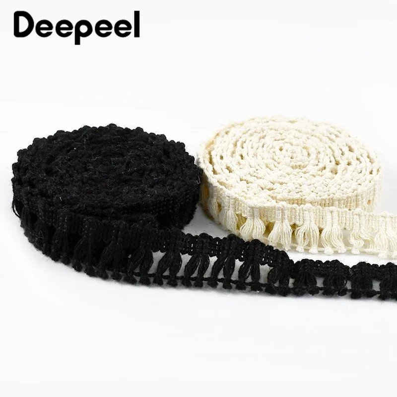 Frange di nappe di cotone nastri di pizzo per tende divano vestiti decorazione HomeTextile accessori per cucire 5/10/20 metri 18mm