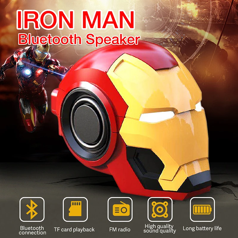 Avengers Iron Man Spiderman Cartoon Bluetooth Speaker Gift Creative Figure Doll Machine Kids Birthday Gift Kawaii Toys Audio Toy