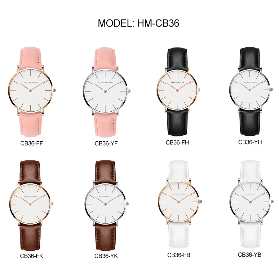 HANNAH MARTIN Top Marke Frauen Wasserdichte Armbanduhren 36mm Mode Luxus Ultra Dünne Leder Kreative Rose Gold Damen Uhren – Detail 13