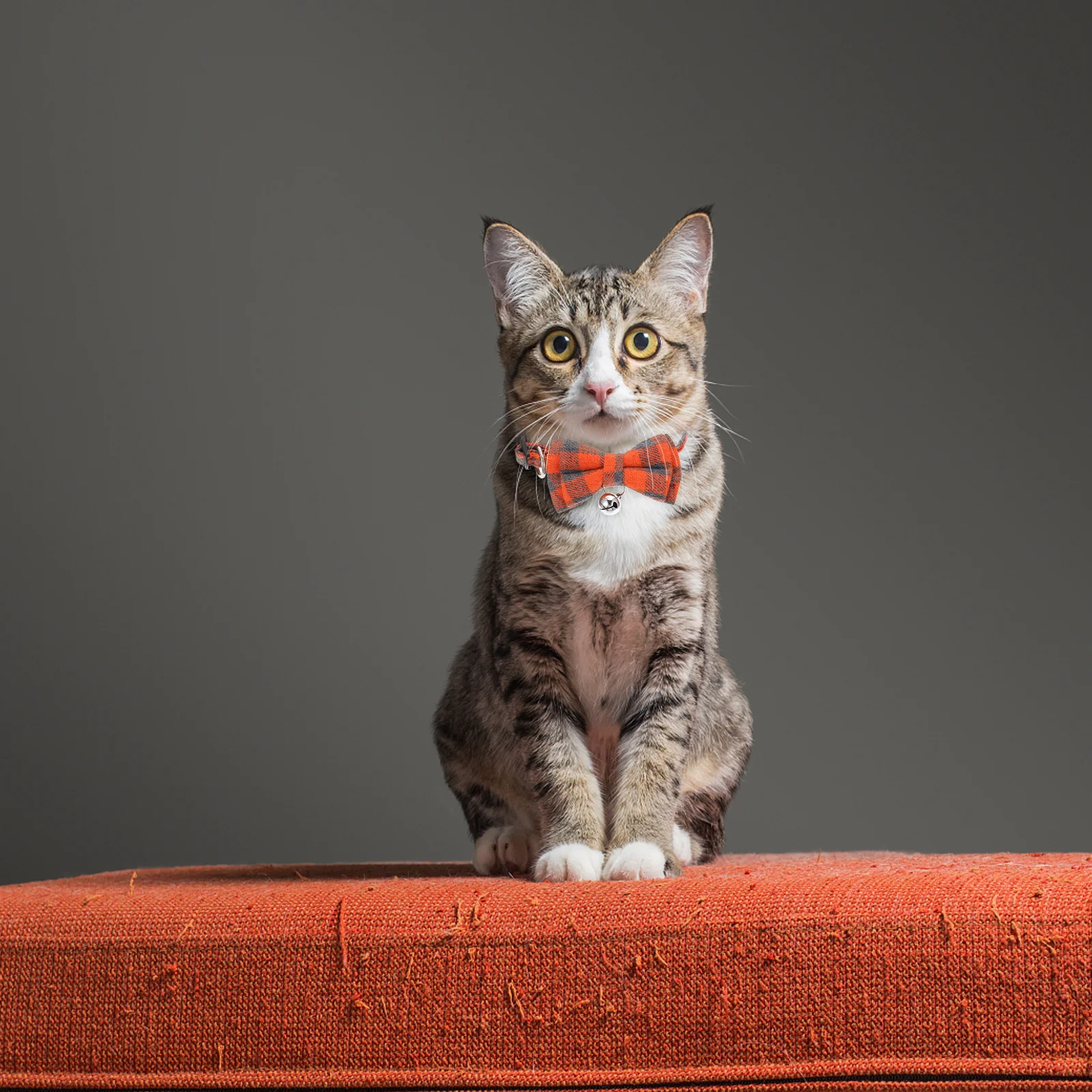 

6Pcs Cat Collars Pet Plaid Collars Adjustable Design Comfortable Polyester Material for Cats and Kittens Pet Supplies