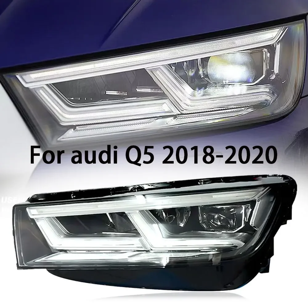 

2pc Car Led Front Lights For Audi Q5 Headlight Assembly 2018 2019 2020 Accessories Upgrade High Configuration DRL Led Headlamp