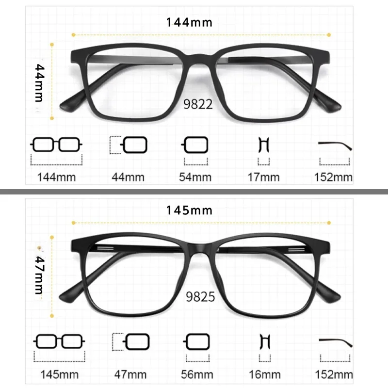 ENTITY Ultra-Light And Comfortable Square Classic Eyeglass Frames Customizable Prescription Stylish Large Frame