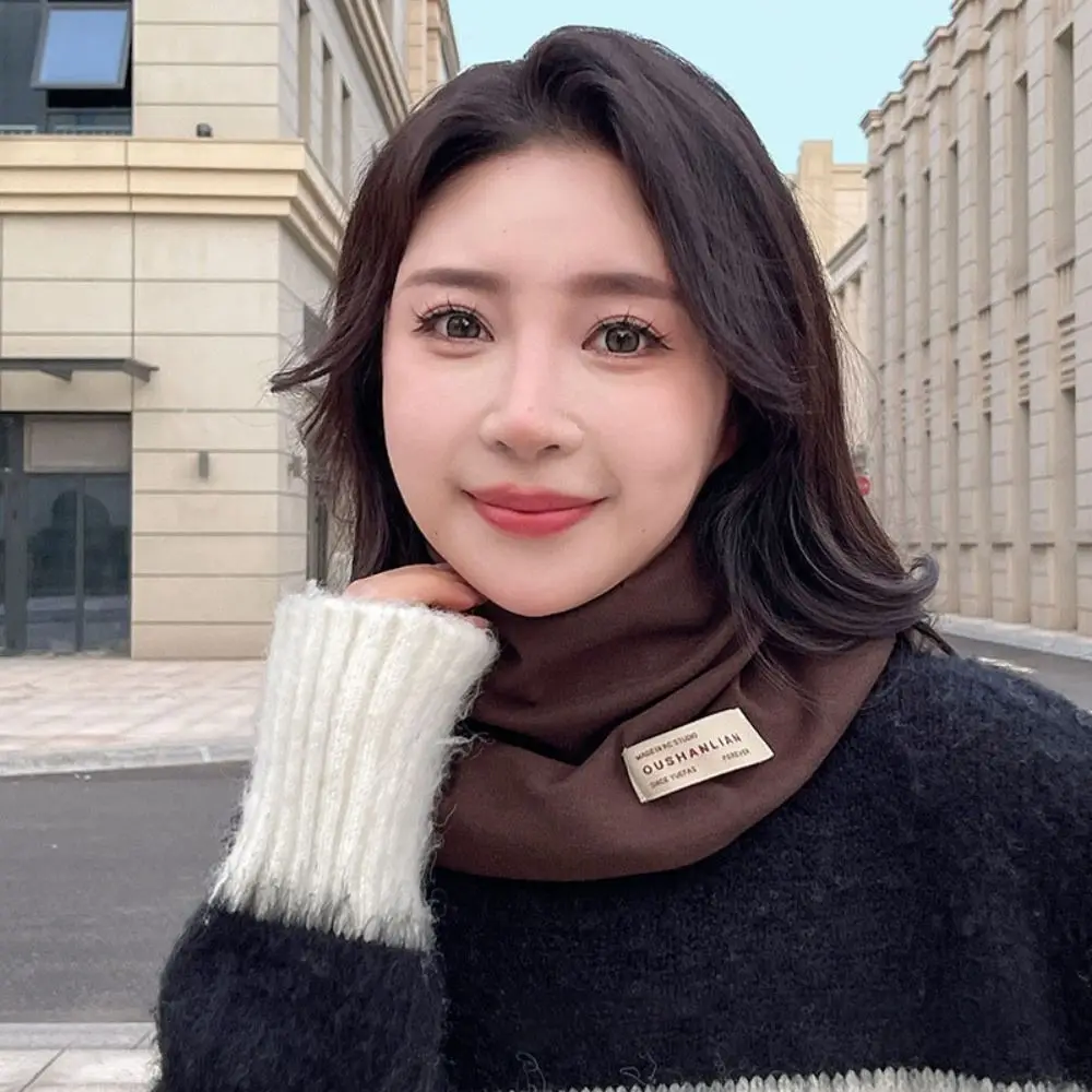 Fashionable Plush Neck Gaiter Keep Warm Solid Color Cold-proof Collar Face Cover For Autumn Winter