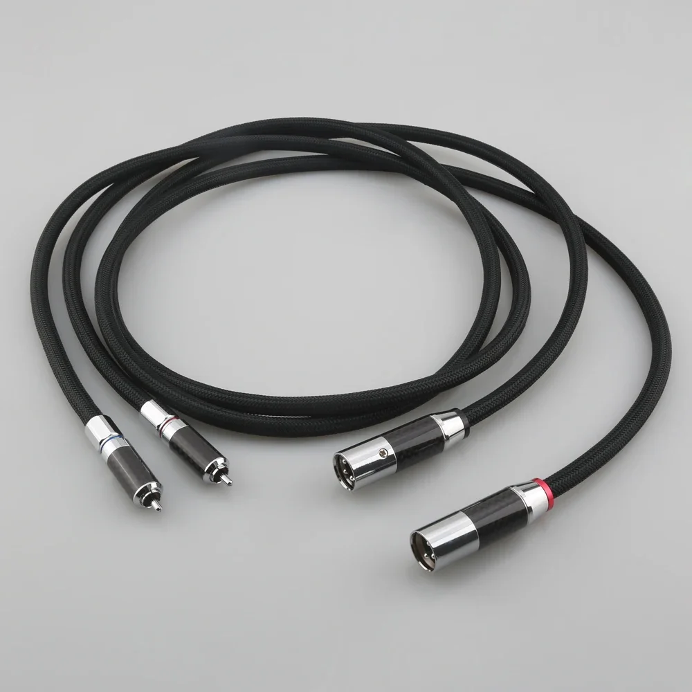 Pair HI-End Copper Silver Mixed RCA To XLR Male Female Balanced Audio Cable HIFI XLR Cable