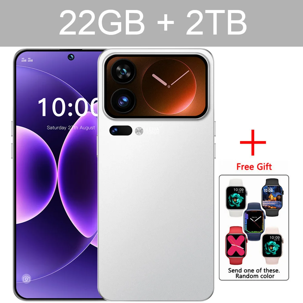 Nieuwe M17 Pro Max Mobiele Telefoons in Liquidatie 7.3HD Scherm Voordelige 5G Dual SIM Telefoons 7800mAh Android 15 Smartphone