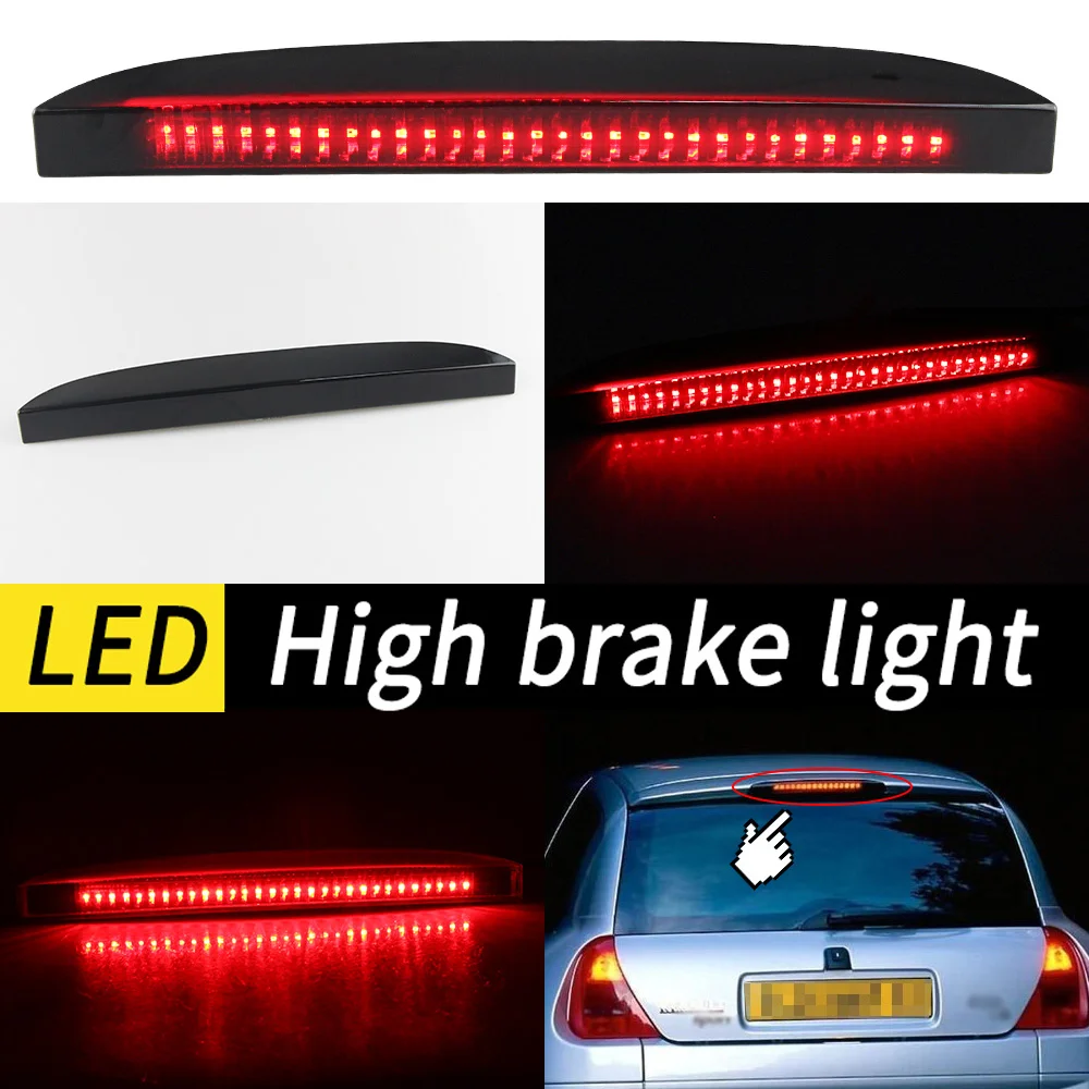 Car Red Third 3rd Brake Light Centre High Mount Auto Stop Lamp Smoked RED Lens for Renault Clio II MK2 1998-2005 OEM:7700410753