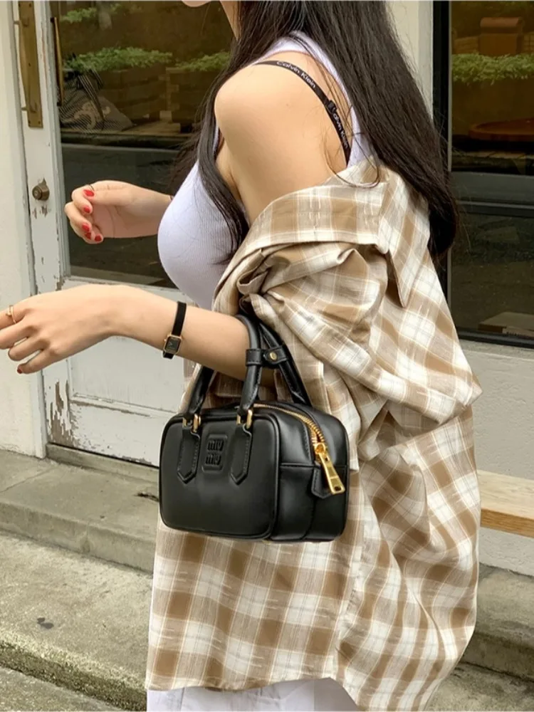 

Свободный клетчатый женский винтажный топ с воротником Long Sve Street Sle, утягивающий модный топ средней длины для женщин