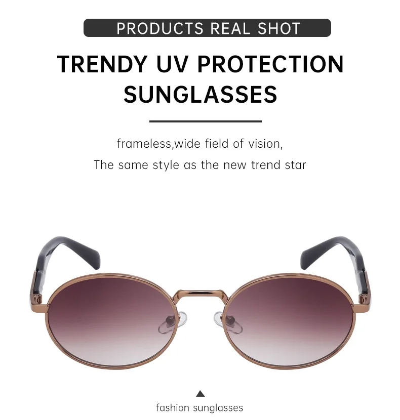 Small Oval Metal Sunglasses Women 2025 NEW Luxury Brand Fashion Round Frame Sun Glasses Men Retro Shades Unisex Eyewear UV400