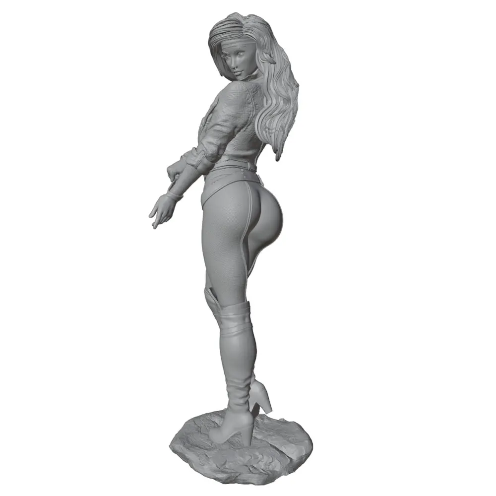 Figura resina 1/24 mujer guerrera – Kit 75 mm para pintar - imagen 4