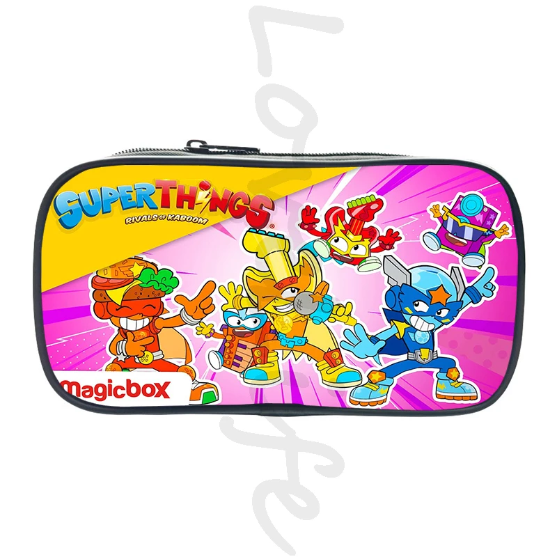 Cartoon Game Superzings Kids Pencil Case Large Capacity Portable Pencil Bag Children School Cosmetic Bag Stationery Storage Bag