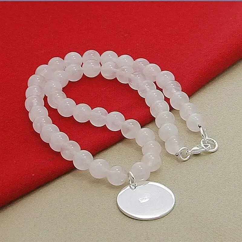 

CHUANGCHENG Elegance 8mm Natural Pearl Chain 925 Silver Multiple Shades Pendant Necklace Chains Jewelry