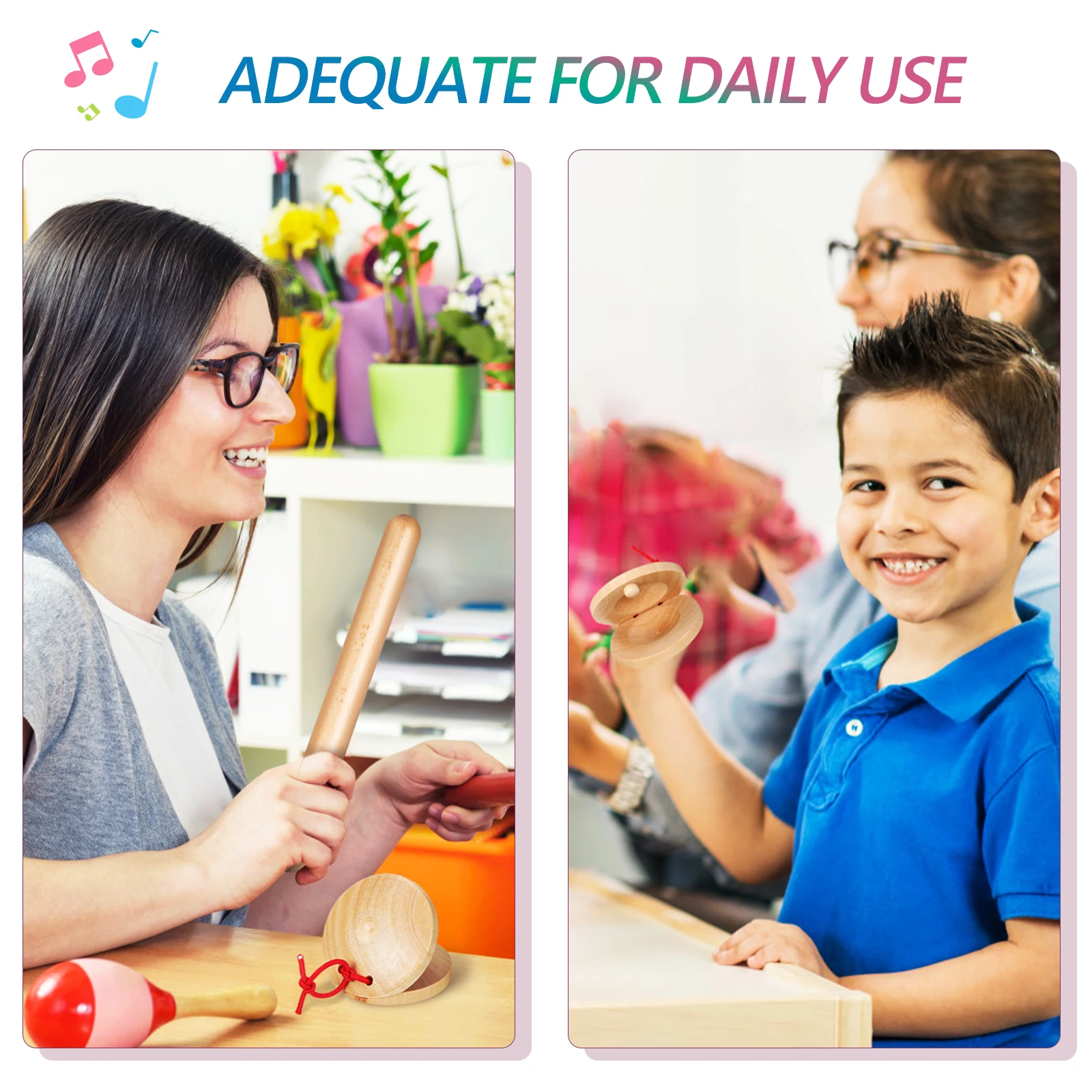 

4 Pairs Rhythm Stick Music Toys Kids Baby Musical Instruments Montessori Percussion Toddler Castanets for Child