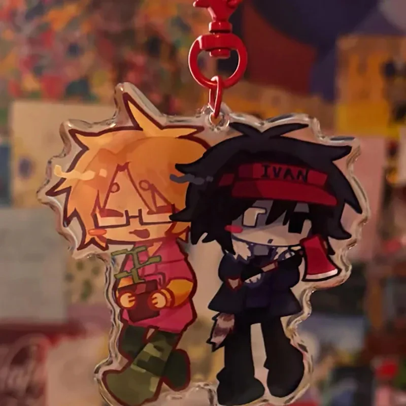 RBLX Bad Things Charm Anime Cartoon Acrylic Keychain | A Him/Her