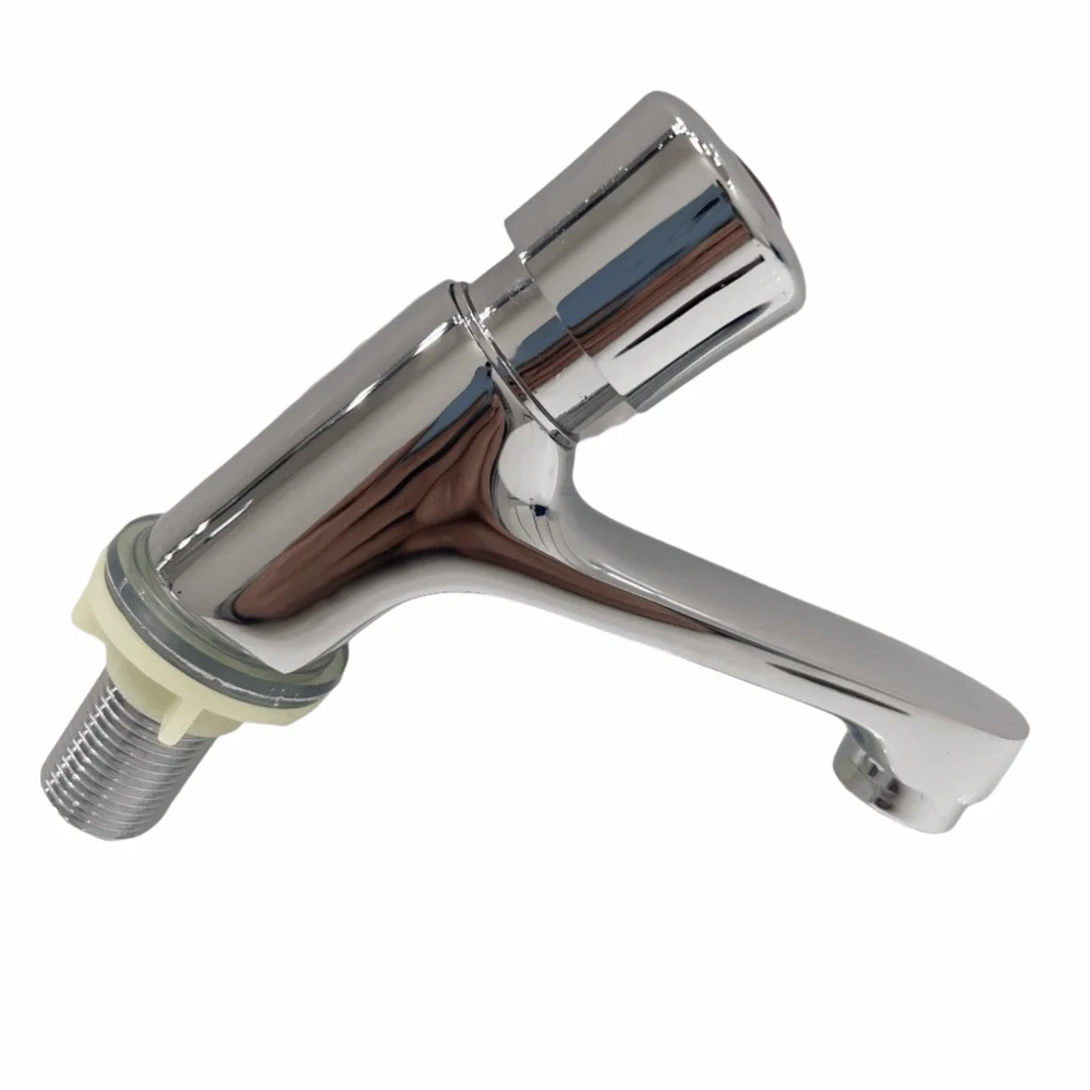 Single Cold Water Time Delay Faucet Copper Push Button Water Saving Faucet Female Thread G1/2 Self Closing Tap Bathroom Use
