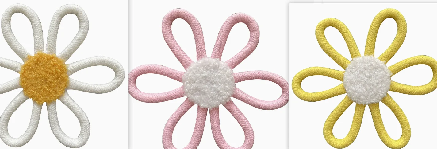 

3Pcs Macrame Daisy Wall Hanging Boho Floral Nursery 15cm Baby Girl Kids Room Room Decor Baby Girl Nursery Wall Art