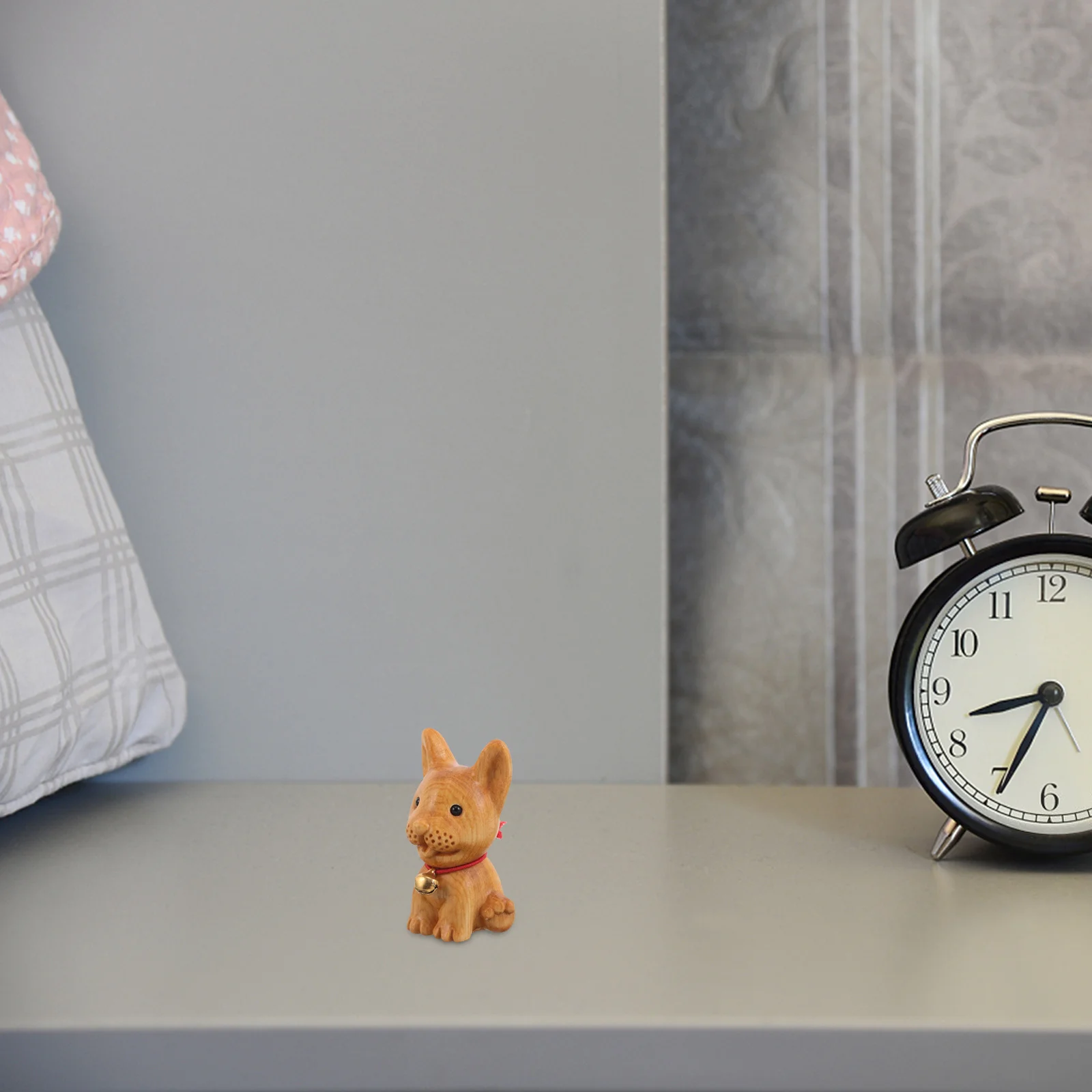 

Rustic Wood Corgi Decoration Meticulously Carved Home Office Desk Accessory Unique Artistic Ornament