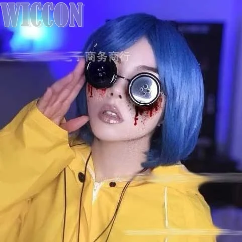 Filmes de terror coraline cosplay a chave colar cos prop peruca grampo de cabelo botão da porta secreta óculos halloween assustador roleplay feminino