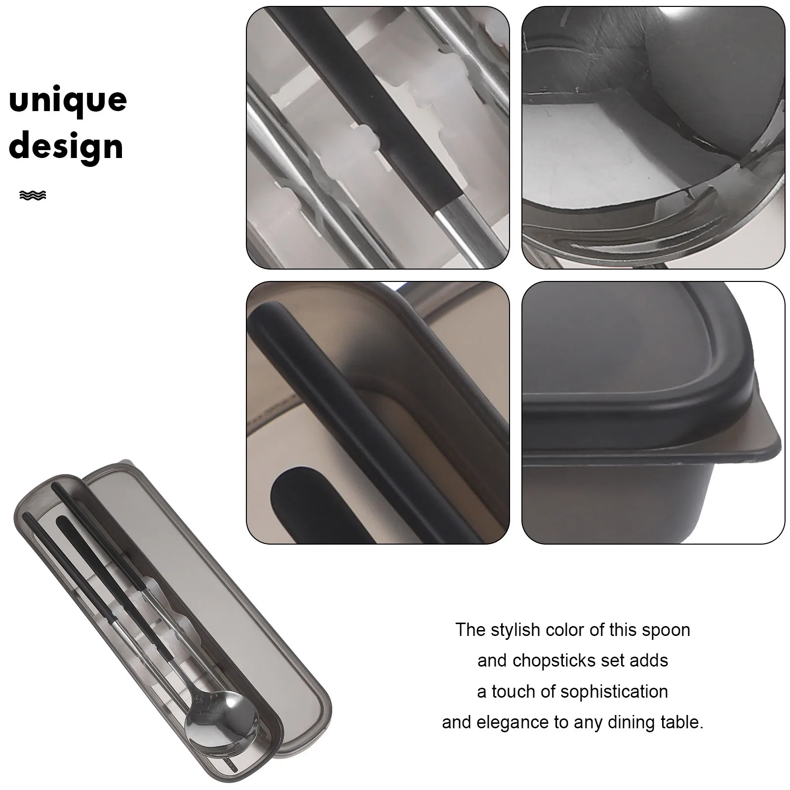 

1Set Stainless Steel Chopstick Spoon Set Portable Reusable Flatware Kit for Travel Outdoor Kitchen Tableware Dinnerware Set