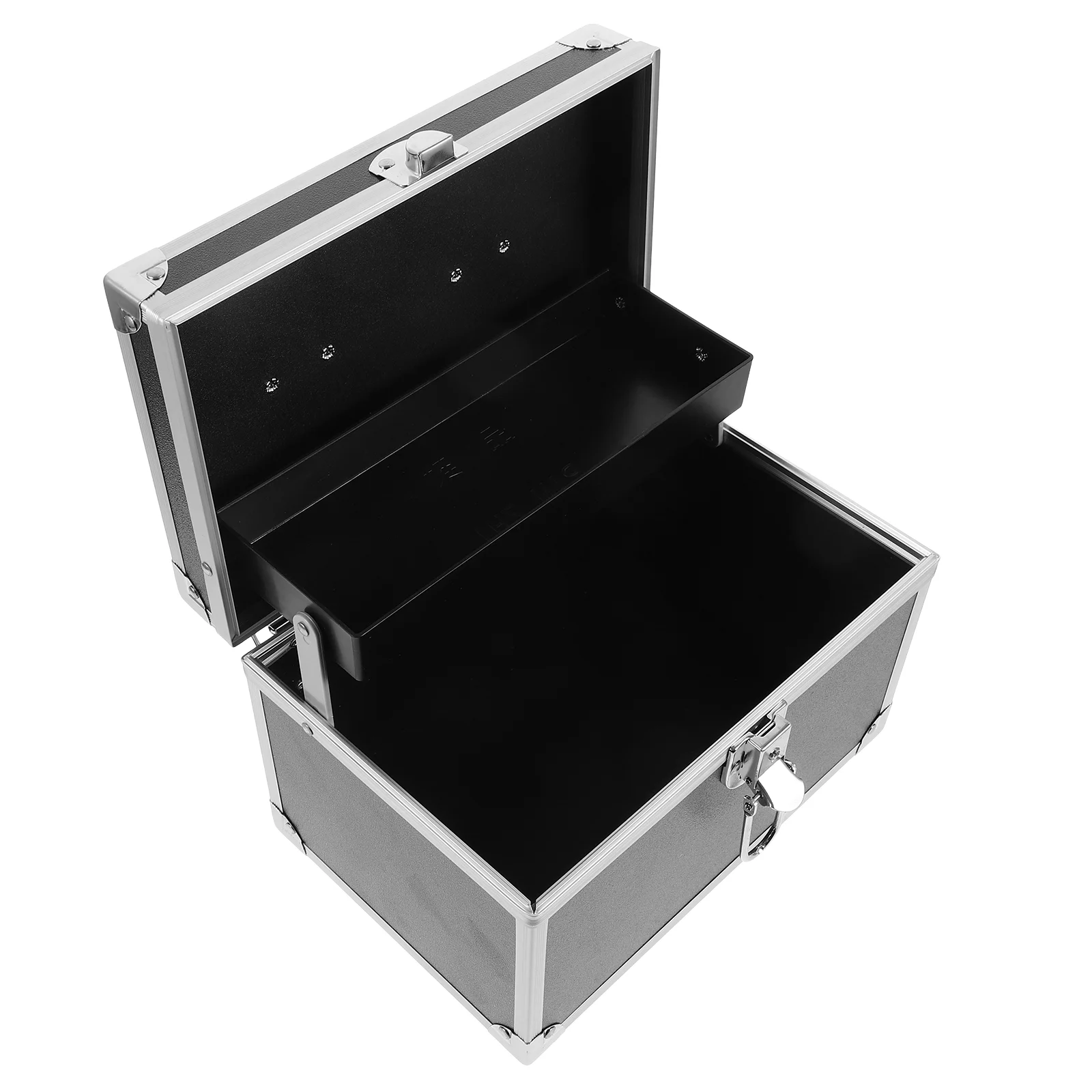 Tools Massage Box Storage Case Carrying Multi-purpose Toolbox Skin Texture Aluminum Black