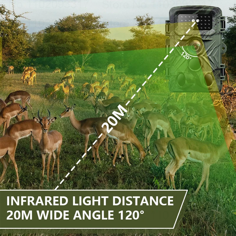 Telecamere da trail 58MP 2.7K con visione notturna a infrarossi da 940nm Telecamera da caccia selvaggia all'aperto per il monitoraggio e la esplorazione della fauna selvatica PR3000