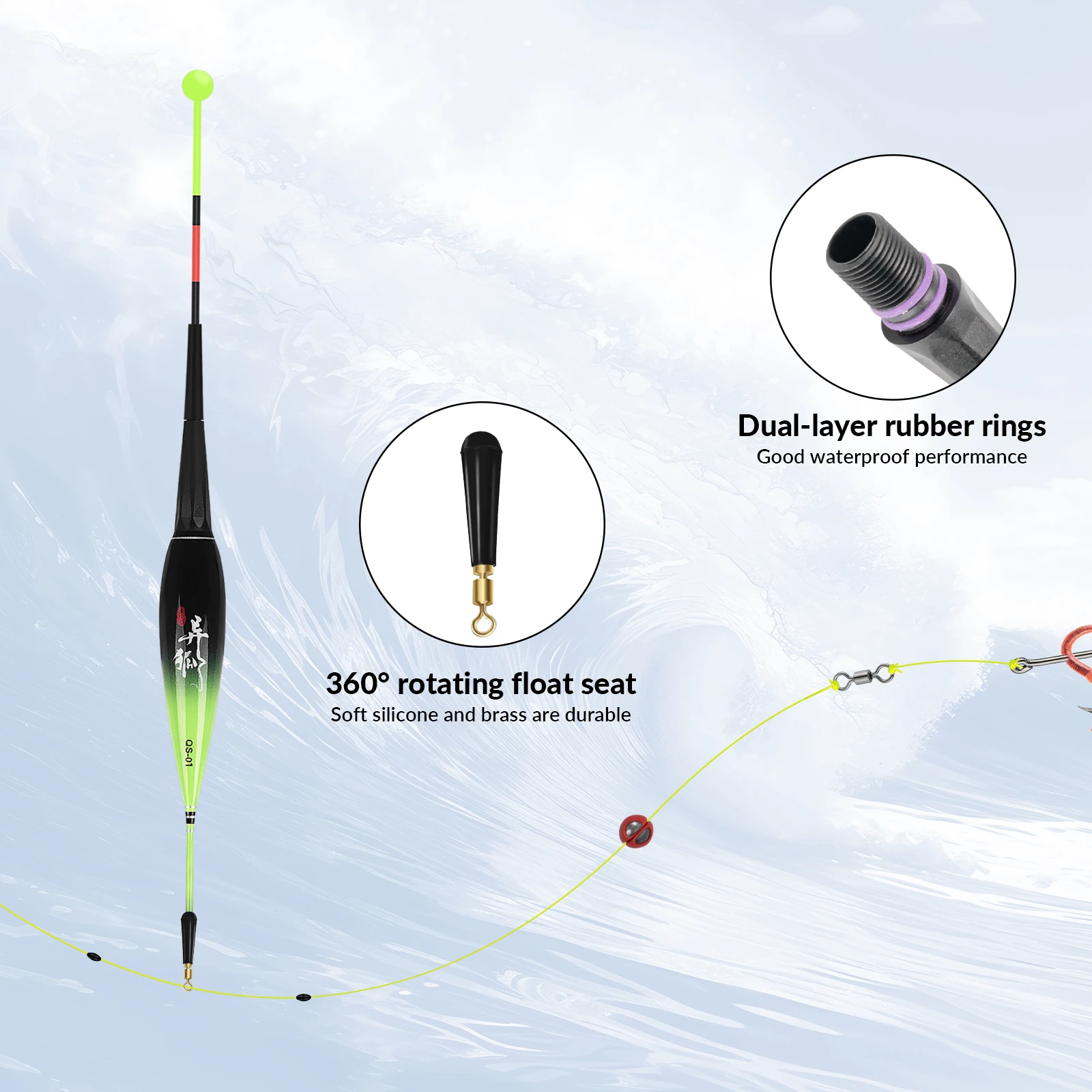 THKFISH 3pcs New Luminous Fishing Floats LED Electronic Night Fishing Bobbers Gravity Sensing Nano Color Change Bobber Buoys