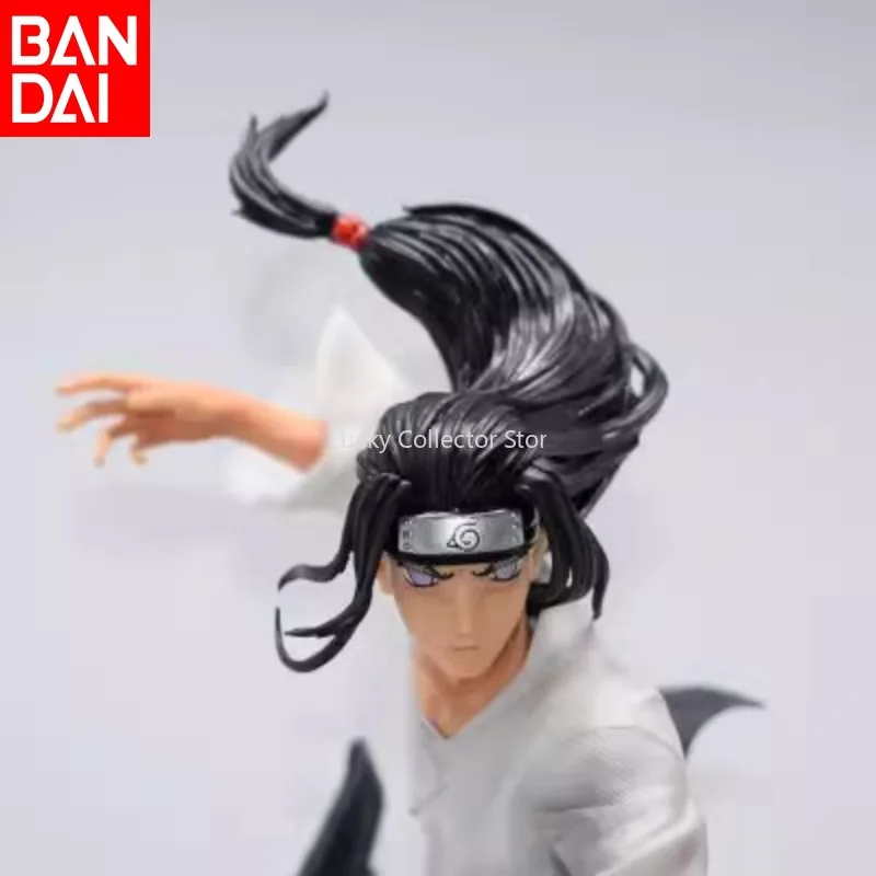 Bandai Naruto Konoha Hinata Neji Figure White Eyes Soft Fist Baguazhang Interchangeable Head Model Anime Ornament Gifts