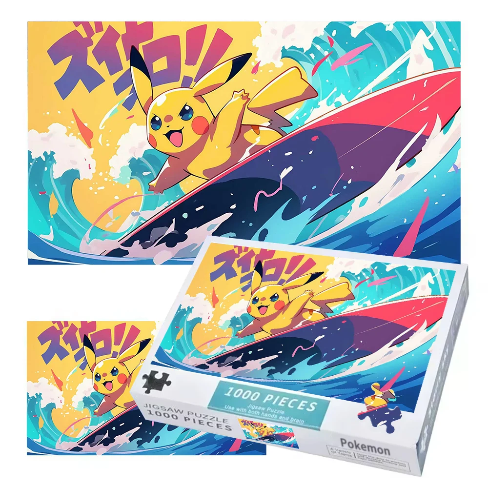 

Деревянный пазл-головоломка Покемон, 1000 деталей, высокое качество, для взрослых и детей, игрушки, подарки, декор для дома