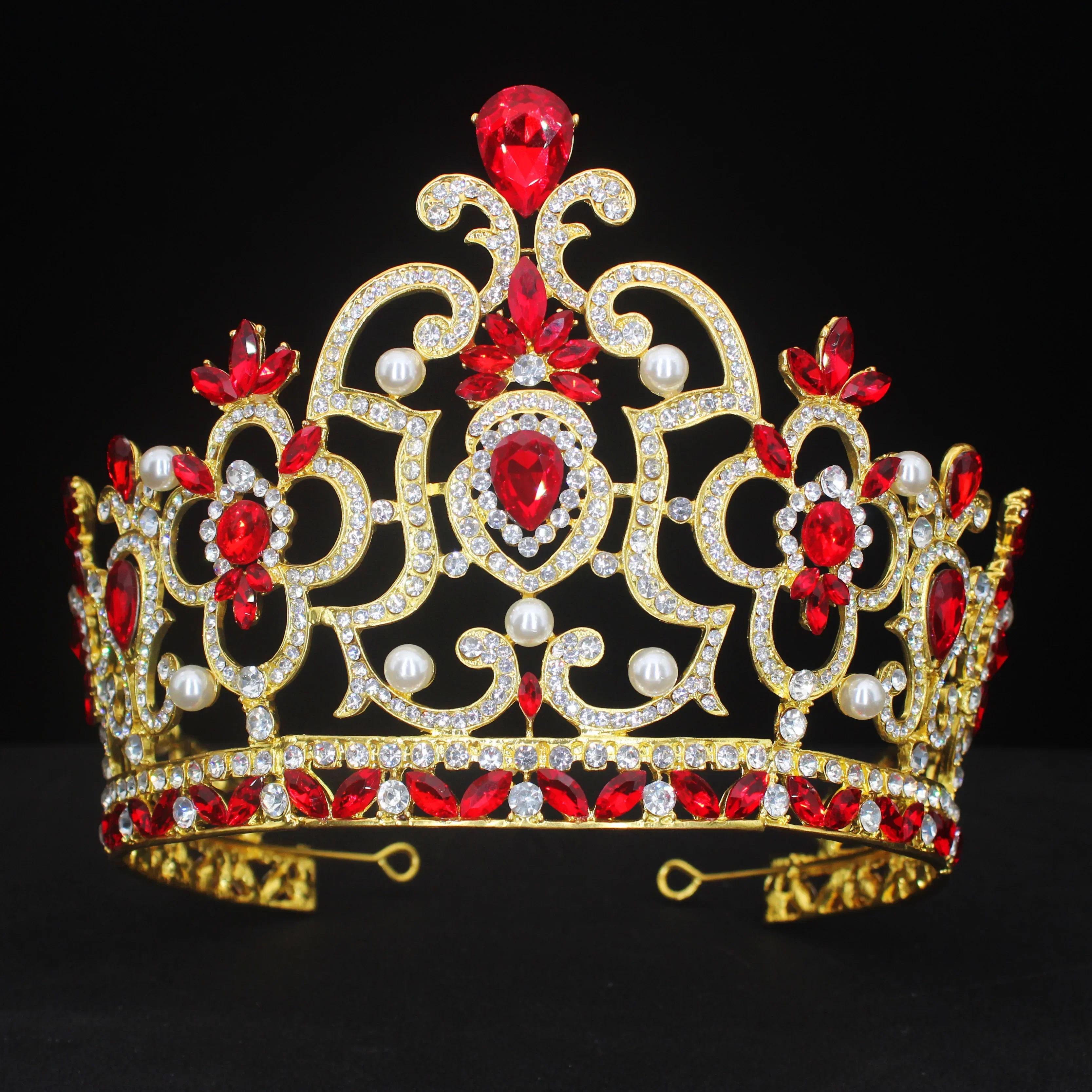 Herren Königskrone Tiara Geburtstag Braut Abschlussball Accessoires Metall Prinzenkronen Diademe Vollrunde Party-Accessoires – Detail 8