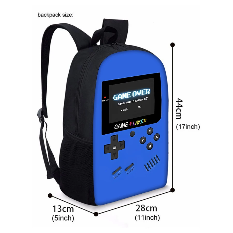 New Simple Games Console Pattern Single Layer Backpack For Boys/Girls Children Best Gifts 2D Flat Cartoon SchoolBags