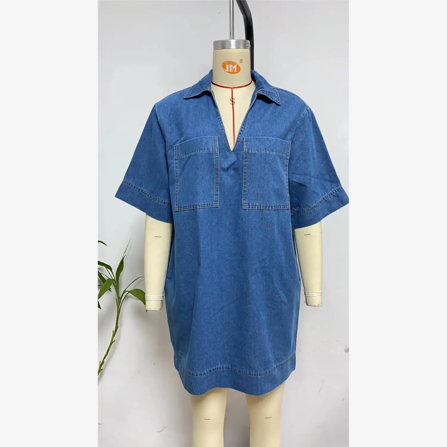 T-shirt ample en Denim Svel pour femmes, Street Sle, Dr avec kets, taille ample, mélange de coton et Polyester, printemps 2024