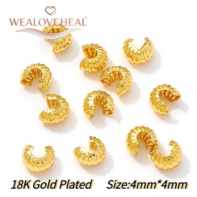 50/100 Stück 18K vergoldete Messing-C-Form-Klemmverschlüsse 3/4/5mm Halbmond-Klemmperlen Stopper DIY Schmuckherstellung Zubehör – Detail 31