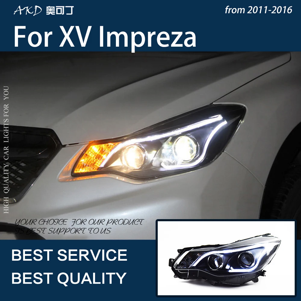 

Автомобильные фары для XV 2011-2016 Impreza, светодиодные модификационные фары DRL, динамический сигнал поворота, ангельские глазки, линзы, обновленные аксессуары