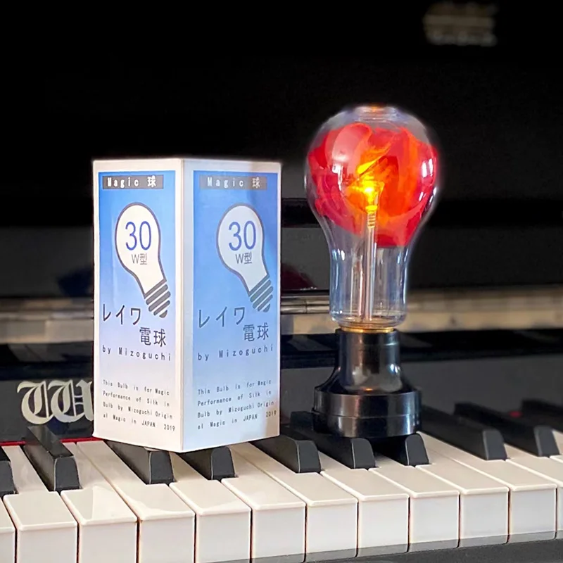 Scarlet Light Bulb Magic Trick Appearing Vanishing Light Bulb with Silk Stage Close Up Illusion Gimmick Props Magician Mentalism