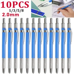 1-10PCS 2mm Metal Automatic Mechanical Pencil Draughting Drafting Automatic Pencil 2B Lead Holder School Stationery Supplies