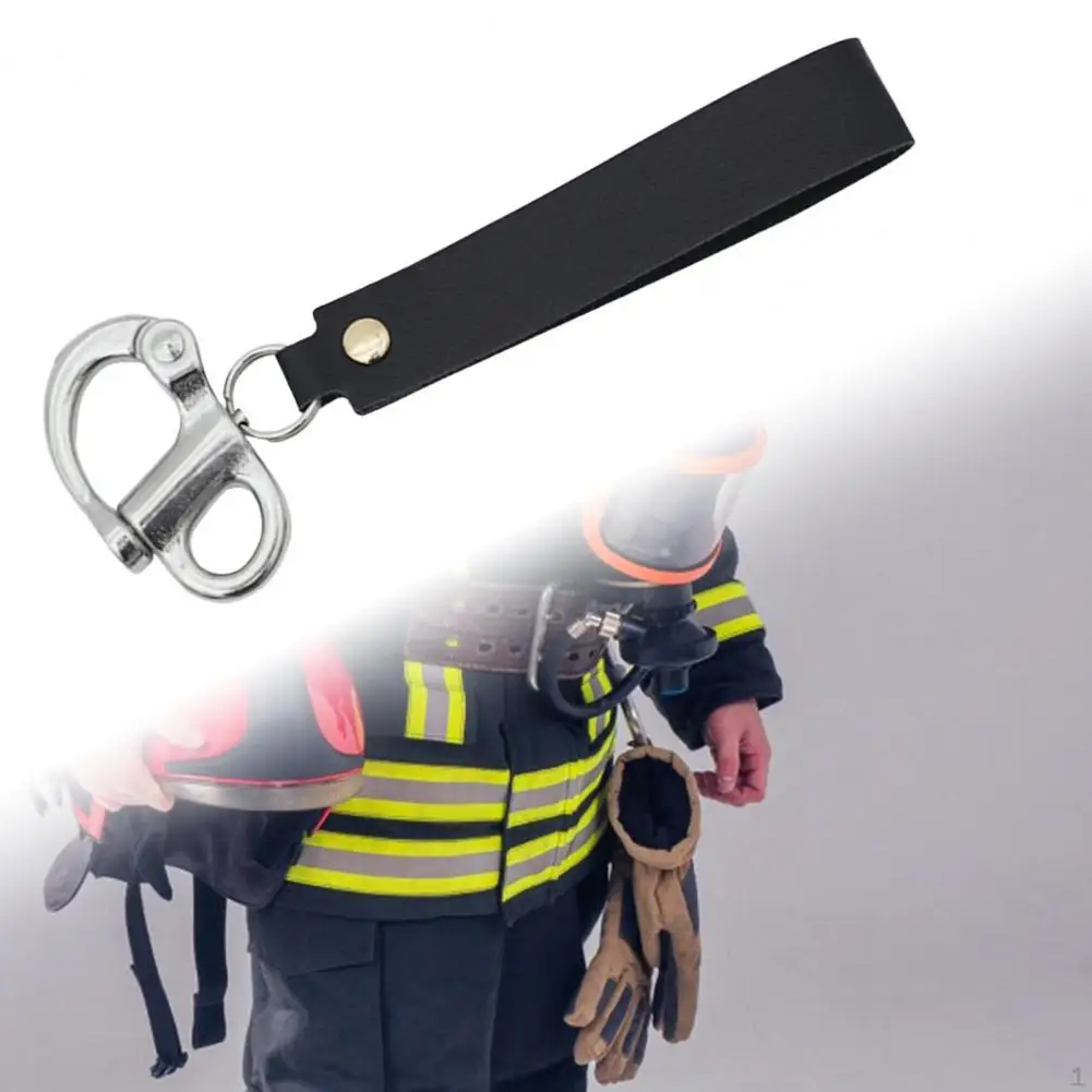Sturdy Material Lanyard Release Firefighter Quick Release Shackle Set with Leather Handle 1000kg Load Capacity for Emergency